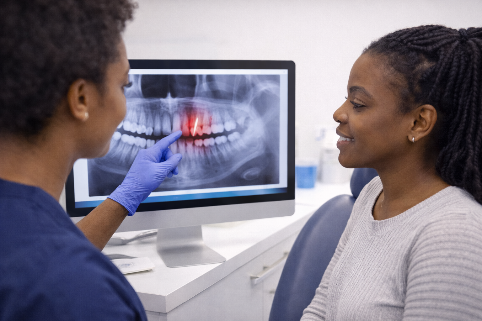 Dental consultation at Dovers Dental Clinic in Lekki Phase 1, Lagos with a licensed dentist explaining treatment options