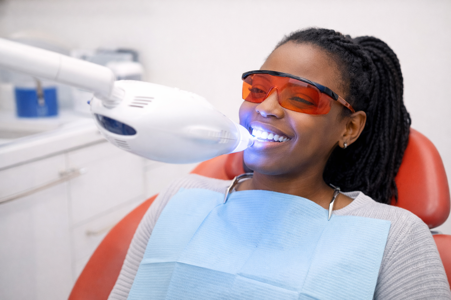 Laser teeth whitening at Dovers Dental Clinic in Lekki Phase 1, Lagos
